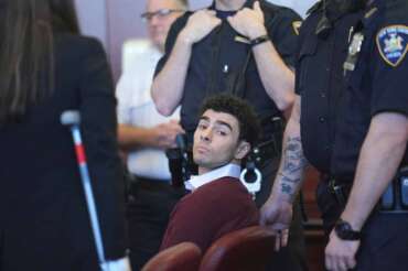 Luigi Mangione appears in Manhattan Criminal court for his arraignment on state murder and terror charges in the killing of UnitedHealthcare CEO Brian Thompson, Monday, Dec. 23, 2024, in New York. (Curtis Means/Pool Photo via AP)