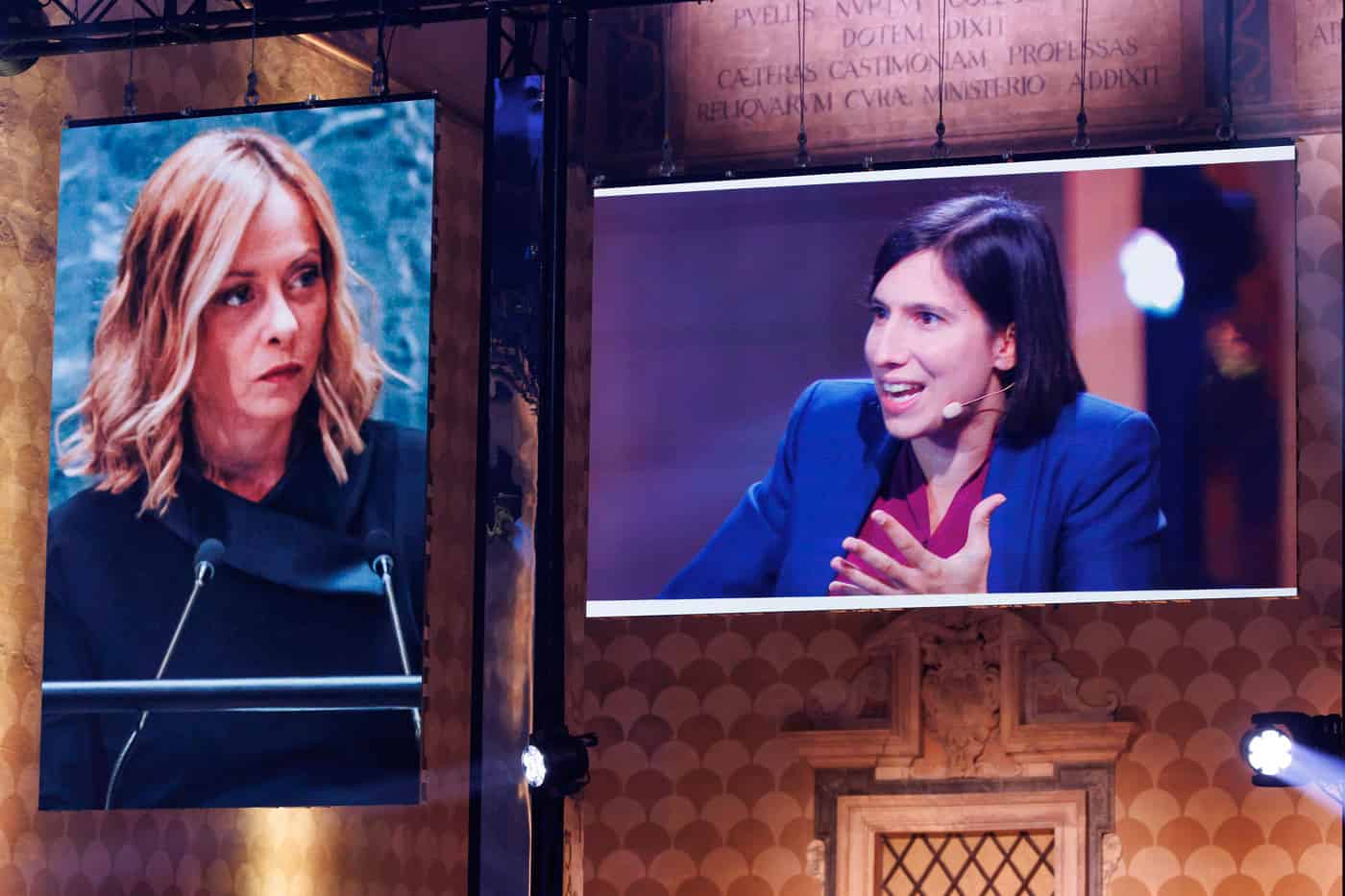 La premier Giorgia Meloni e la segretaria del Partito Democratico Elly Schlein