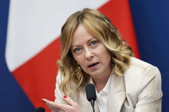 Italian Premier Giorgia Meloni holds the 2024 year-end press conference, in Rome, Thursday, Jan. 9, 2025. (AP Photo/Alessandra Tarantino) 


associated Press / LaPresse
Only italy and Spain