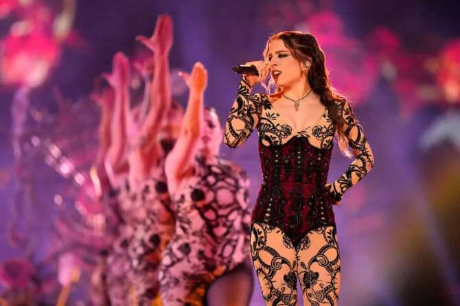 Angelina Mango of Italy performs the song La noia during the dress rehearsal for the second semi-final at the Eurovision Song Contest in Malmo, Sweden, Wednesday, May 8, 2024. (AP Photo/Martin Meissner) Associated Press / LaPresse Only italy and Spain