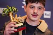 Olly, the winner of the Festival, attend a photocall at 75th edition of the Sanremo Italian Song Festival at the Ariston Theatre in Sanremo, northern Italy – Sunday, February 16, 2025. Entertainment. (Photo by Marco Alpozzi/LaPresse)
