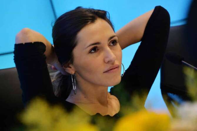 Gian Mattia D’Alberto – lapresse 12-02-2015 Sanremo IM spettacolo Sanremo 2015 – 65mo Festival della canzone italiana conferenza stampa nella foto: Serena Brancale Gian Mattia D’Alberto – lapresse 12-02-2015 Sanremo IM enterteinment Sanremo 2015 – 65th Italian Song Festival In the photo: Serena Brancale