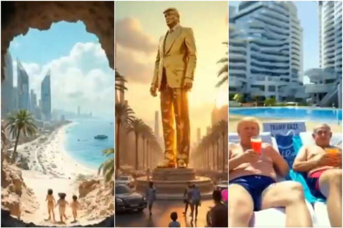 Trump e il video della “sua Gaza”: tra Musk, statue d’oro, grattacieli e spiagge bianche mancano solo i palestinesi
