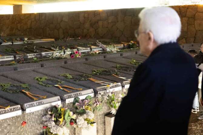 Il Presidente della Repubblica Sergio Mattarella in occasione della cerimonia commemorativa del 81° anniversario dell’eccidio delle Fosse Ardeatine (foto di Francesco Ammendola – Ufficio per la Stampa e la Comunicazione della Presidenza della Repubblica)