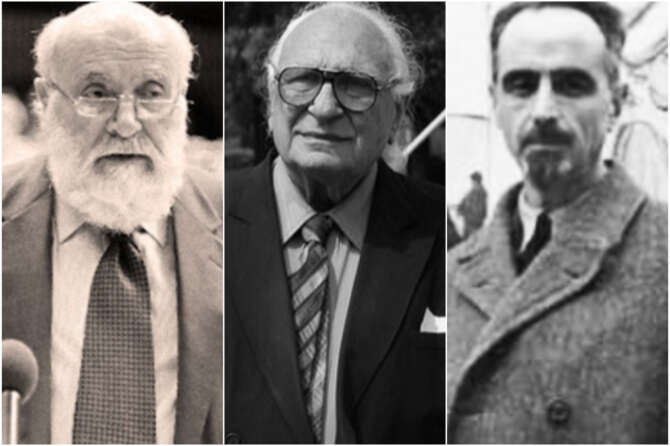 Da sinistra, Altiero Spinelli, Marco Pannella ed Ernesto Rossi