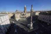 A view of St. Mary Major Basilica, where the burial ceremony of Pope Francis will take place, in Rome, Saturday, April 26, 2025. (AP Photo/Luca Bruno)