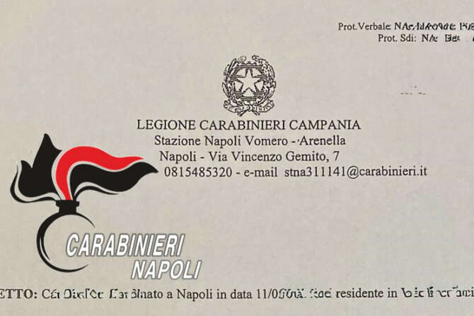 Fonte ufficio stampa carabinieri