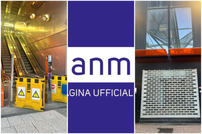 Fonte l’Unità e la pagina Facebook dell’Anm. Nelle immagini la metropolitana linea 1 chiusa