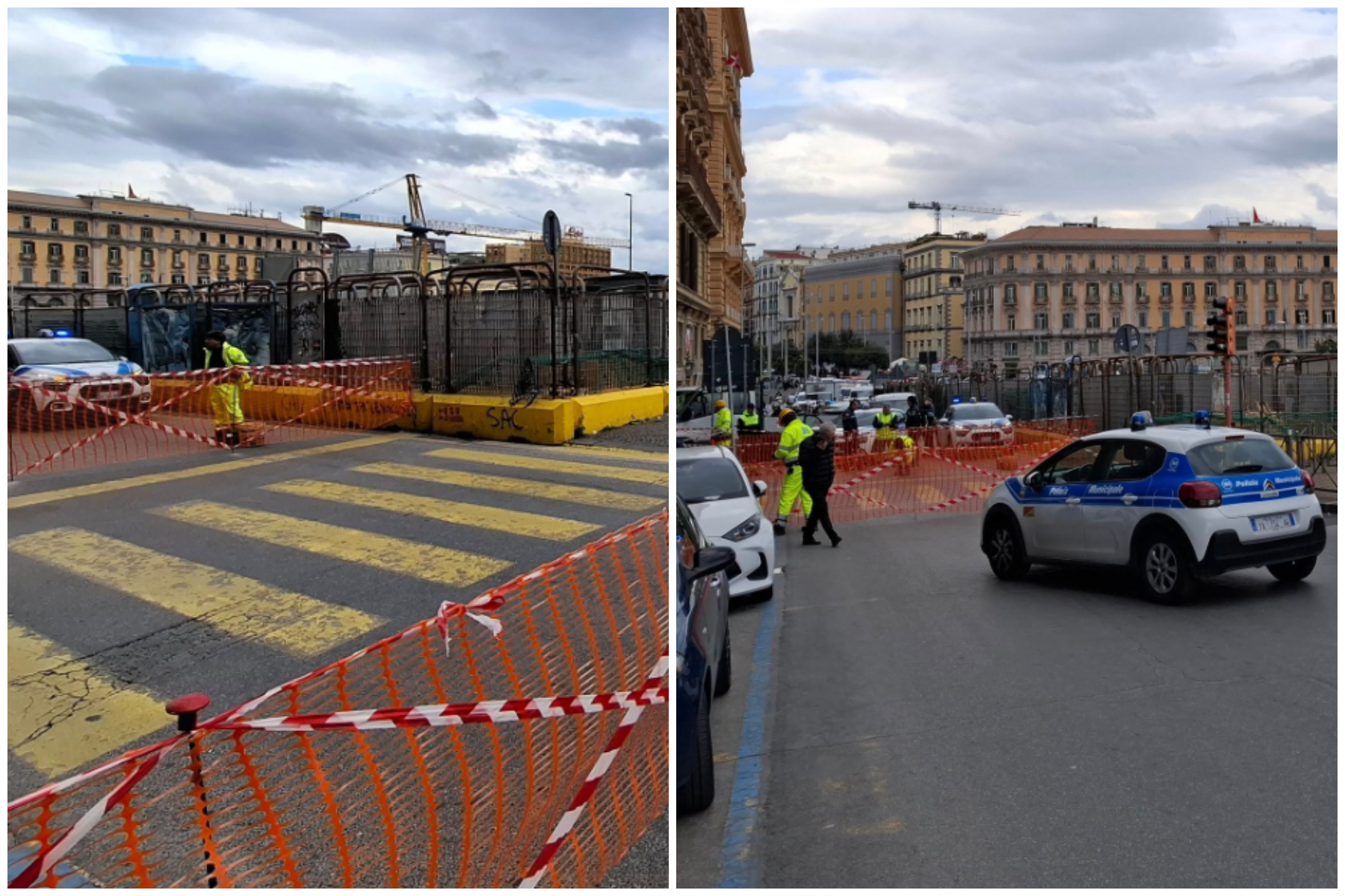 Buca in via Vittorio Emanuele III, traffico in tilt a Napoli