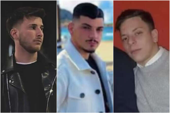 Le vittime della strage di Monreale. Da sinistra: Andrea Miceli, Salvatore Turdo, Massimo Pirozzo