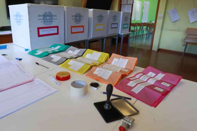 Foto LaPresse 12-06-2022 Roma, Italia Politica Referendum sulla Giustizia Nella foto: Seggi elettorali Photo LaPresse June 12, 2022 Rome Italy Politics Referendum on Justice In the photo: Polling stations