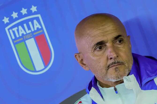 Italy’s head coach Luciano Spalletti during the press conference before the soccer match between Italy and France, Appiano Gentile ( CO ) North Italy – Saturday , November 16 , 2024. Sport – Soccer . (Photo by Spada/Lapresse)