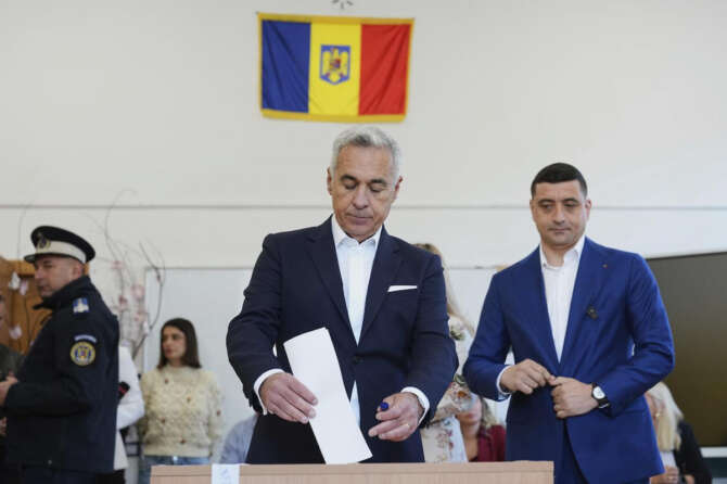 Călin Georgescu in compagnia di George Simion