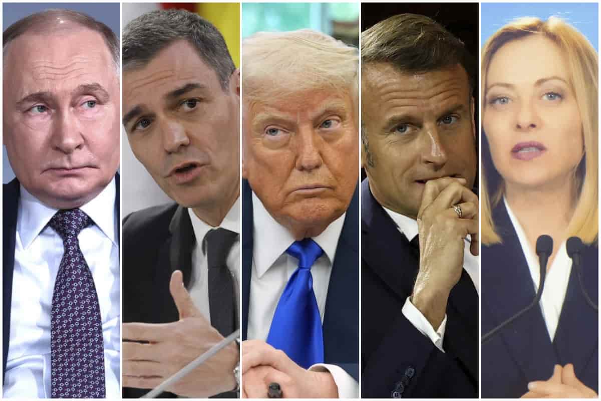Putin Sanchez Trump Macron Meloni