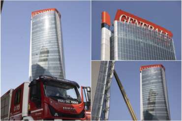 Milano, cede l’insegna Generali sulla Torre Hadid di Citylife: inchiesta della Procura per crollo colposo