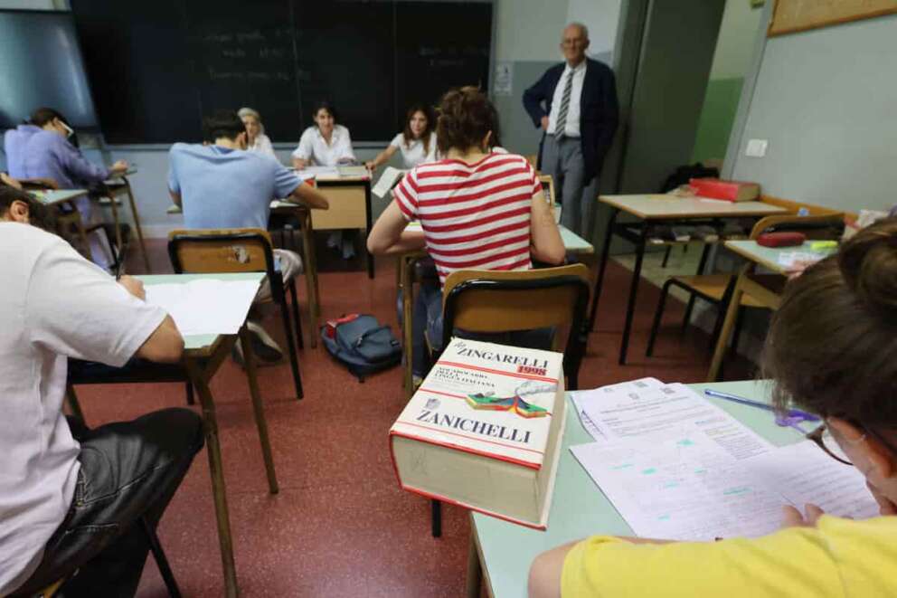 esami di maturita al Liceo Classico Arnaldo, Brescia 19 giugno 2024. La Presse Riccardo Bortolotti