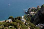 MAY 2008, ROME: AMALFI COAST. IN THE PICTURE THE LANDSCAPE WITH THE SARACENA TOWER OF AMALFI FROM THE TERRACE OF INFINITY IN VILLA CIMBRONE IN RAVELLO. © PIERGIORGIO PIRRONE / MARGOPHOTO / Lapresse *** Local Caption *** 00564154