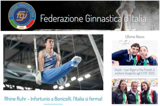 SCREENSHOT DAL SITO FEDERGINNASTICA
