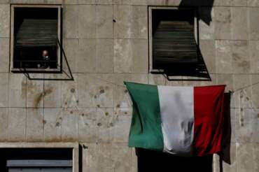 Foto Cecilia Fabiano/LaPresse 04-06-2020 Roma, Italia Politica Sgombero Casapound Nella foto: l’edificio occupato dove ha sede il movimento politico CasaPound Photo Cecilia Fabiano/LaPresse June 04, 2020  Rome, Italy Politics Eviction of CasaPound building In the picture: the occupied building where the Casa Pound political movement is located