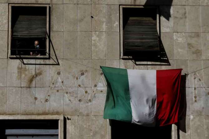 Foto Cecilia Fabiano/LaPresse 04-06-2020 Roma, Italia Politica Sgombero Casapound Nella foto: l’edificio occupato dove ha sede il movimento politico CasaPound Photo Cecilia Fabiano/LaPresse June 04, 2020  Rome, Italy Politics Eviction of CasaPound building In the picture: the occupied building where the Casa Pound political movement is located