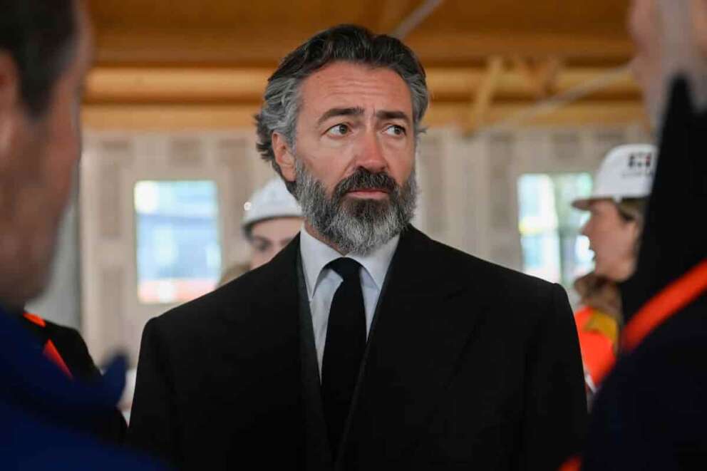 Manfredi Catella al Sopralluogo per stato di avanzamento dei lavori per la realizzazione del Villaggio Olimpico in vista dei Giochi invernali Milano-Cortina 2026 – Milano, Lunedì 10 Febbraio 2025 (Foto Claudio Furlan/Lapresse) Visit of the Minister of Infrastructure and Transport, Matteo Salvini, for progress of the works for the construction of the Olympic Village ahead of the Milan-Cortina 2026 Winter Games – Milan, Monday, Feb. 10, 2025 (Photo Claudio Furlan/Lapresse)