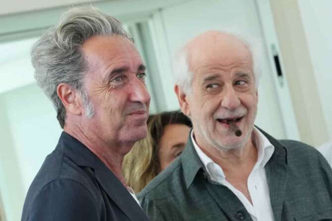 Director Paolo Sorrentino and Toni Servillo attend the “La Grazia” photocall during the 82th International Venice Filmfestival, August 27 2025, Venice, Italy (photo by Gian Mattia D’Alberto/Lapresse)