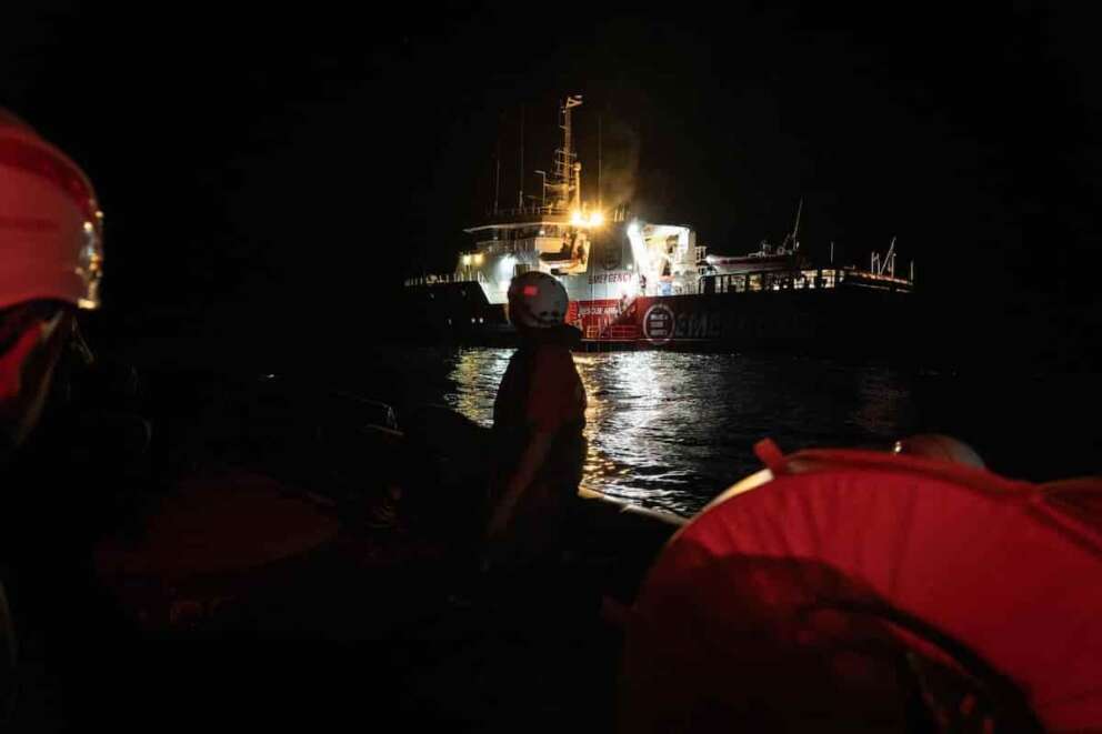 Life Support di EMERGENCY interventi assistenza a barche Global Sumud Flotilla 24 settembre 2025 (foto Ufficio Stampa/laPresse) DISTRIBUTION FREE OF CHARGE – NOT FOR SALE