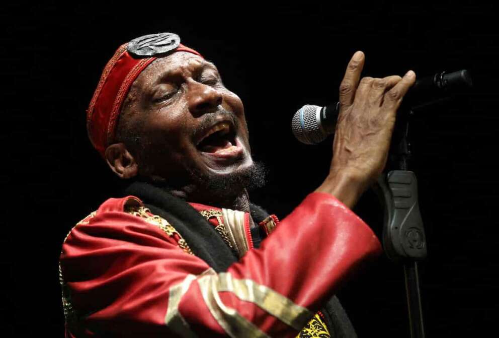 FILE – Jamaican musician, singer and actor Jimmy Cliff performs during the Timbre Rock and Roots concert on Friday March 22, 2013 in Singapore. (AP Photo/Wong Maye-E, File)