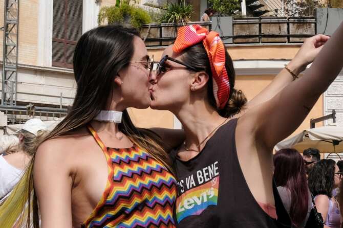 Parta del Gay Pride a Roma, Sabato, 15 Giugno 2024 (foto Mauro Scrobogna /LaPresse) Gay Pride prade in Rome, Saturday, June 15 2024 (Photo by Mauro Scrobogna / LaPresse)