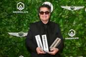 Jafar Panahi poses with the awards for best international feature, best original screenplay and best director at The Gotham Film Awards at Cipriani Wall Street on Monday, Dec. 1, 2025, in New York. (Photo by Evan Agostini/Invision/AP) Associated Press 7 LaPresse Only italy and spain