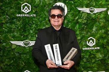 Jafar Panahi poses with the awards for best international feature, best original screenplay and best director at The Gotham Film Awards at Cipriani Wall Street on Monday, Dec. 1, 2025, in New York. (Photo by Evan Agostini/Invision/AP) Associated Press 7 LaPresse Only italy and spain