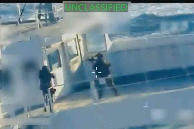 This image from video posted on Attorney General Pam Bondi’s X account, and partially redacted by the source, shows an oil tanker being seized by U.S. forces off the coast of Venezuela, Wednesday, Dec. 10, 2025. (U.S. Attorney General’s Office/X via AP) Associate Press/ LaPresse Only Italy and Spain