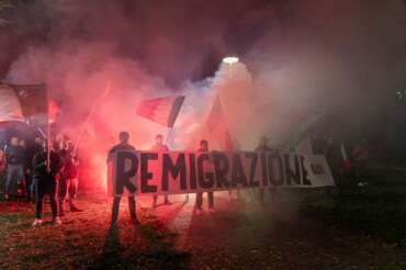Manifestazione remigrazione di CasaPound a Trento 3 Novembre 2025 Rovereto, Italia Ph.Enrico Pretto/LaPresse Cronaca