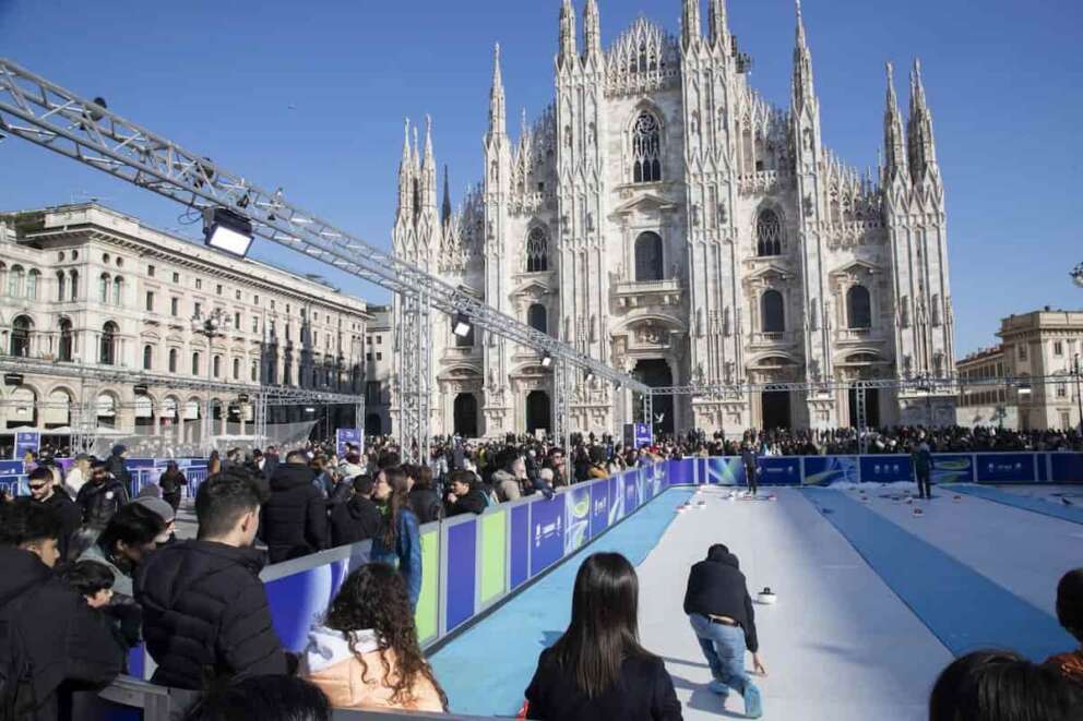 Olimpiadi Invernali Milano Cortina 2026 Piazza Duomo Milano – Italia – Cronaca Sabato, 15 Febbraio, 2025 (Foto di Marco Ottico/Lapresse) Winter Olympics Milan Cortina 2026 Piazza Duomo Milan, Italy – News Saturday, 15 February, 2025 (Photo by Marco Ottico/Lapresse)
