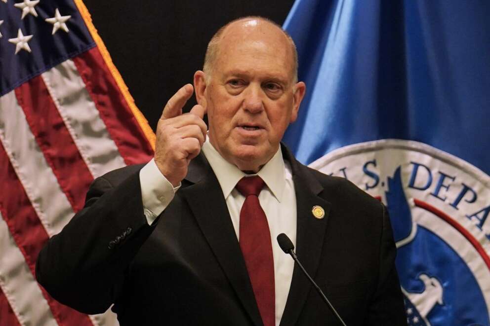 White House border czar Tom Homan holds a news conference at the Bishop Whipple Federal building on Wednesday, February. 4, 2026 in Minneapolis. (AP Photo/Ryan Murphy)