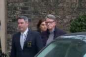 This image taken from video made available by Sky News shows Peter Mandelson, right, escorted from a house to a car, in London, Monday Feb. 23, 2026. (Sky News via AP) associated Press / LaPresse Only italy and spain