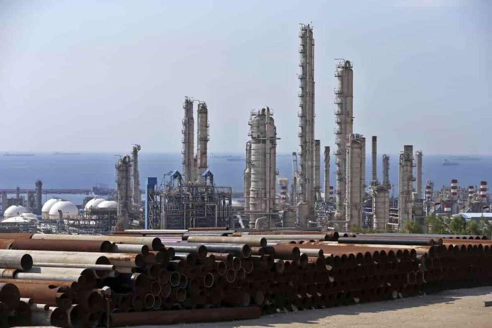 FILE – This Nov. 19, 2015,c file photo, shows a general view of a petrochemical complex in the South Pars gas field in Asalouyeh, Iran, on the northern coast of Persian Gulf. The U.S. airstrike that killed a prominent Iranian general in Baghdad raises tensions even higher between Tehran and Washington after months of trading attacks and threats across the wider Middle East. (AP Photo/Ebrahim Noroozi)