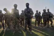 Fighters from the Syrian Democratic Forces (SDF) prepare to attend a military parade before the funeral of senior Kurdistan Workers’ Party (PKK) leader Nuredin Sofi, whose body was returned from Iraq’s Kurdistan region after he was killed in a strike on Mount Gara in April 2021, in Qamishli, northeastern Syria, Tuesday, Aug. 12, 2025. (AP Photo/Baderkhan Ahmad) Associated Press / LaPresse Only italy and spain