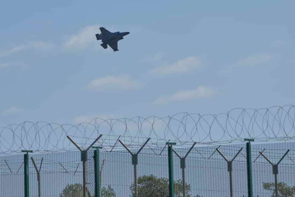 A Fighter Jet takes off from the U.K.’s RAF Akrotiri air base after it was hit by a drone strike early morning near Limassol, Cyprus, Monday, March, 2, 2026. (AP Photo/Petros Karadjias) Associate Press/ LaPresse Only Italy and Spain Associate Press/ LaPresse Only Italy and Spain