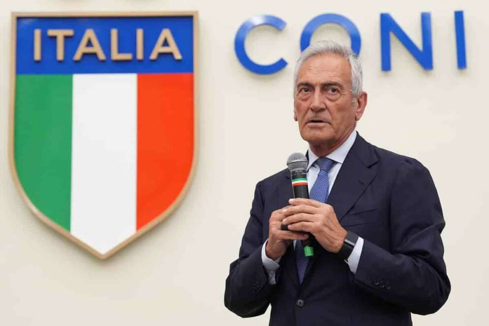 Gabriele Gravina during Women4Football at CONI – Rome Italy – Monday March 24, 2025 ( Photo by Alfredo Falcone/LaPresse )