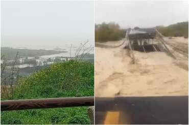 Maltempo in Molise, crolla un ponte sul fiume Trigno: la dorsale Adriatica spaccata in due con l’Abruzzo