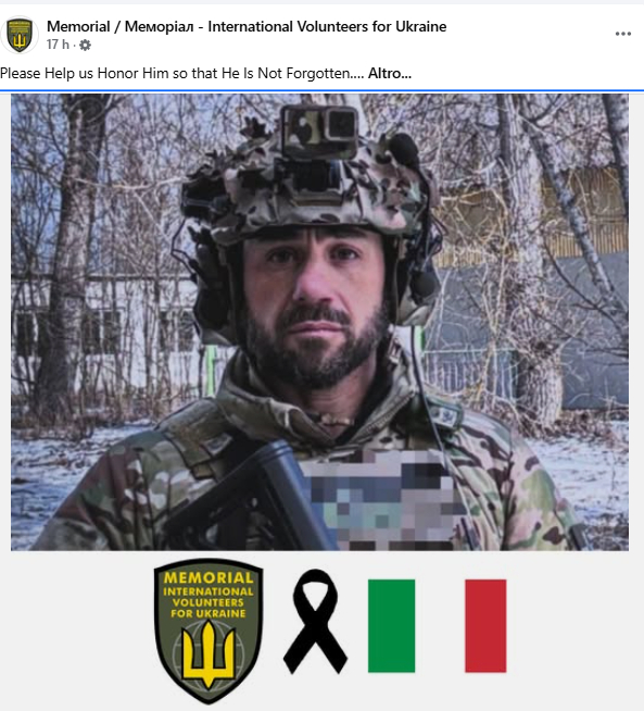 Alex Pineschi morto Ucraina Russia