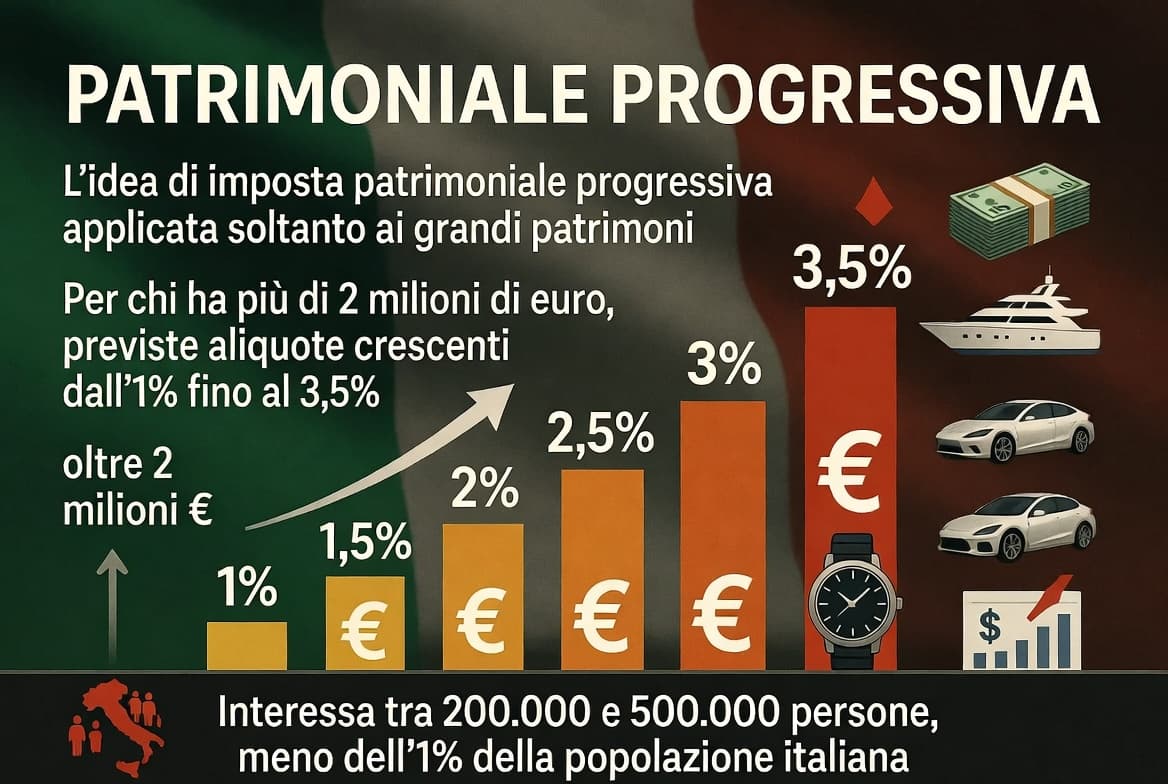 Patrimoniale progressiva, tassare chi ha più di 2 milioni di euro (esclusa la casa)
