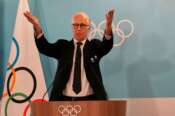 President of the Milan Cortina 2026 foundation Giovanni Malago gestures during the IOC session at the 2026 Winter Olympics, in Milan, Italy, Sunday, Feb. 22, 2026. (AP Photo/Luca Bruno, Pool) Associated Press / LaPresse Only italy and spain