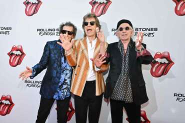 Ronnie Wood, left, Mick Jagger, and Keith Richards attend The Rolling Stones’ “Foreign Tongues” album launch event on Tuesday, May 5, 2026, in New York. (Photo by Evan Agostini/Invision/AP)
