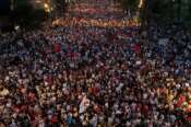 Protesters take part in a rally in Tirana, Albania, Tuesday, June 9, 2026, against the construction of a massive coastal development project linked to Jared Kushner and Ivanka Trump at Narta lagoon area, western Albania. (AP Photo/Hameraldi Agolli)