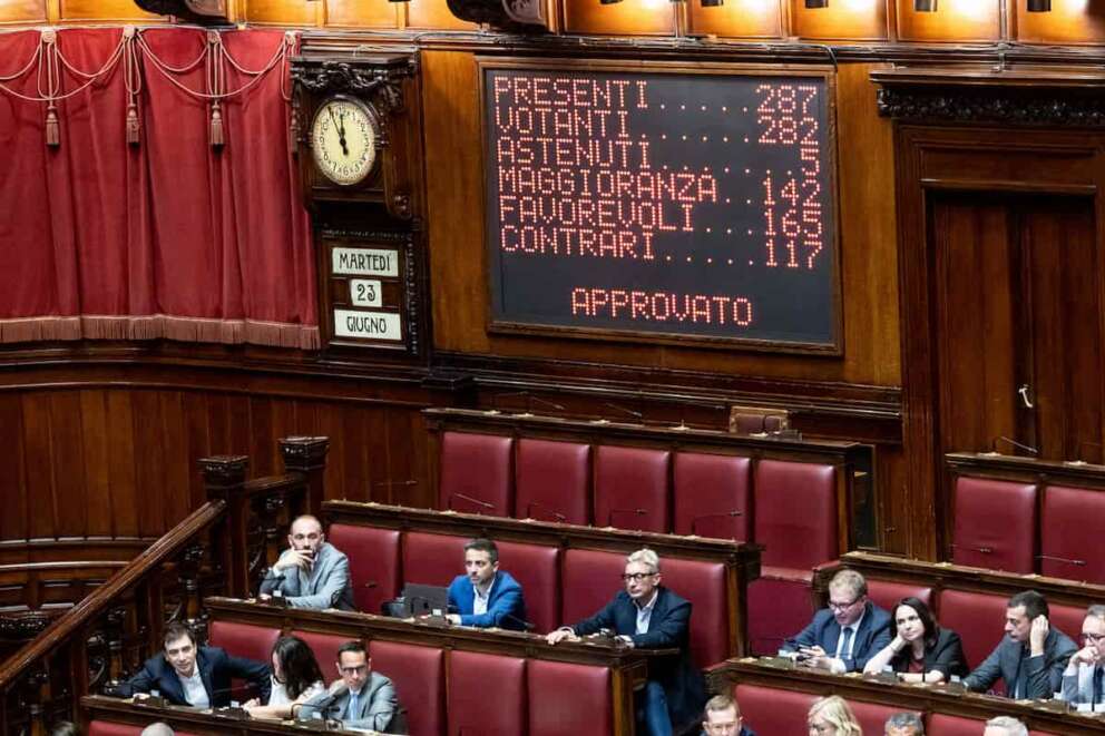 Risultato del voto in occasione della conversione in legge del DL piano casa Camera dei Deputati , Martedì 23 Giugno 2026 (photo by Mauro Scrobogna / LaPresse) Result of the vote on the occasion of the work on the conversion into law of the Housing Plan Decree. Chamber of Deputies, Tuesday June 23 2026 (photo by Mauro Scrobogna / LaPresse)