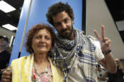 Gli attivisti della Global Sumud Flotilla Leonarda Alberizia e Domenico Centrone tornano dalla Libia dopo la detenzione nel carcere di Bengasi,  Ñ RomaÑItalia Ñ Mercoled 24 Giugno 2026 – Politica – (foto di Cecilia Fabiano/ LaPresse) ,

Global Sumud Flotilla activists Leonarda Alberizia and Domenico Centrone return from Libya after detention in Benghazi prisonÑ RomeÑ Italy , June 24 , Wednesday 2026 – Politics – (photo by Cecilia Fabiano/LaPresse)